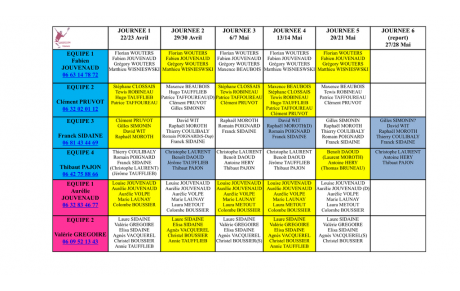 Calendrier championnat